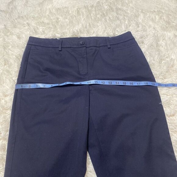 Talbots Pants Size 10 Petite Navy Blue Perfect Skimmer Cropped Capri Flat Front - Picture 6 of 11